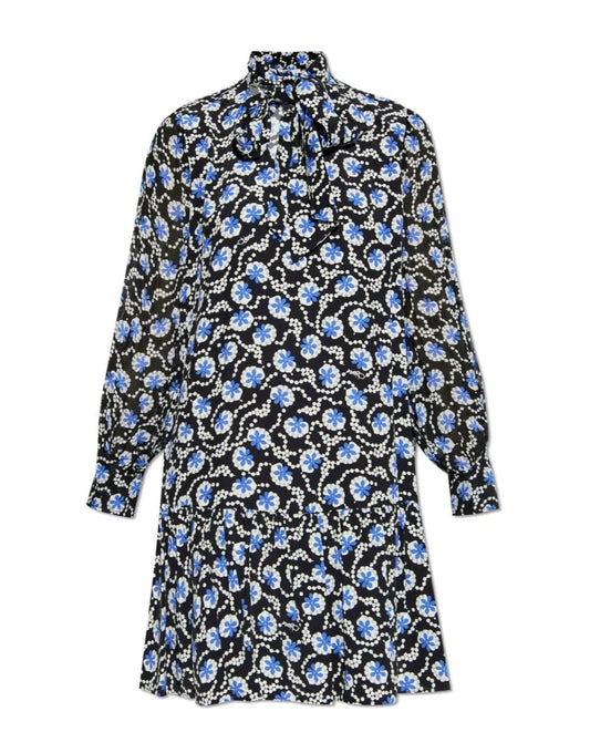 Young Ideas/Henmores - Ami Front Bow Floral Print Short Dress - Pirouette Blue - S