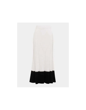 Young Ideas/Henmores - Benedetta Ribbed Midi Skirt - Black / Ivory - S