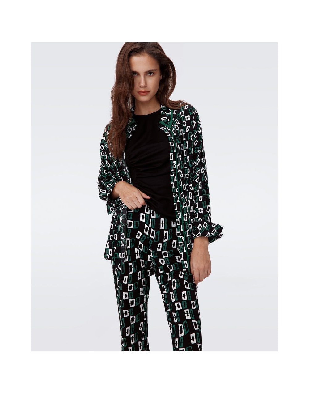 Young Ideas/Henmores - Brooklyn Chain Slim Flare Trousers - Black Multi - S