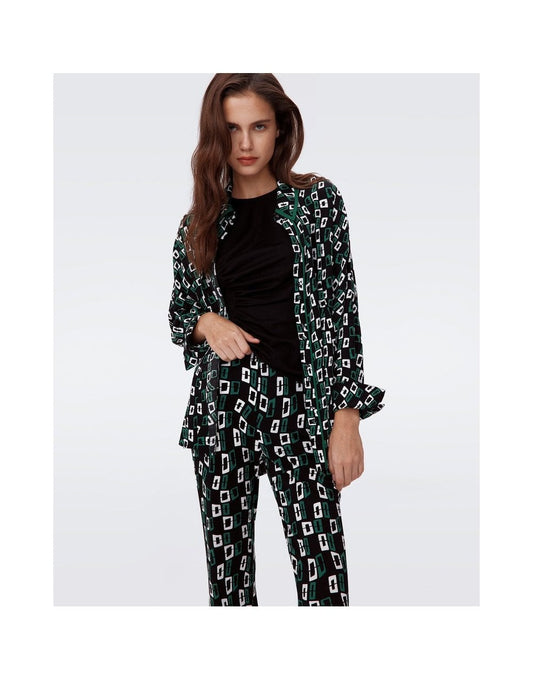 Young Ideas/Henmores - Brooklyn Chain Slim Flare Trousers - Black Multi - S