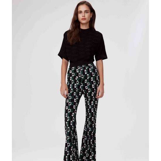 Young Ideas/Henmores - Brooklyn Chain Slim Flare Trousers - Black Multi - S