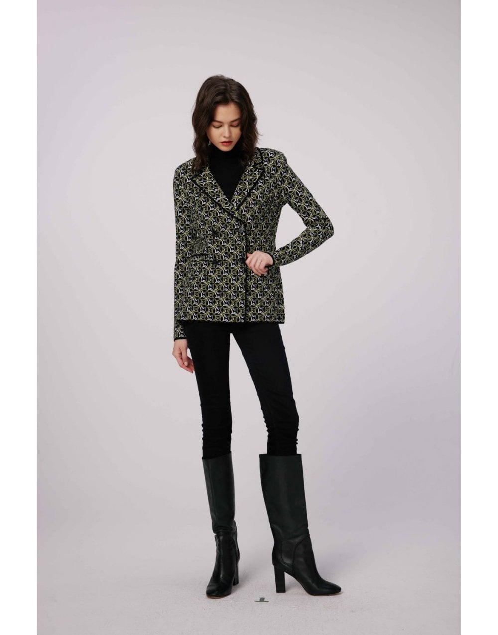 Young Ideas/Henmores - Dion Flower Tile Jersey Blazer - GTGSM Green Multi - 10