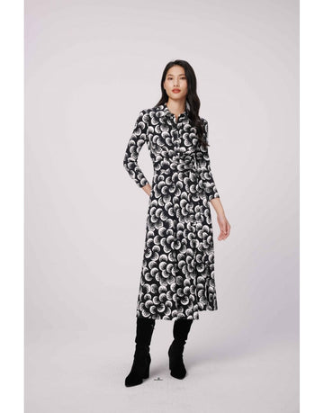 Young Ideas/Henmores - Sana Two Moon Landing Midi Dress - MLDLG Black/White - S