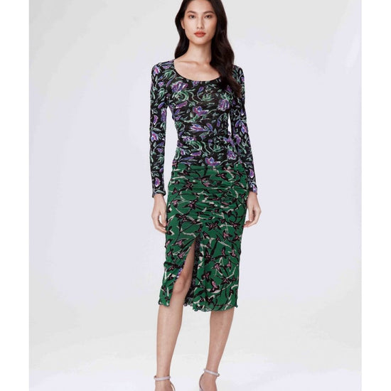 Young Ideas/Henmores - Willow Reversible Side Split Skirt - Green/Purple - XS