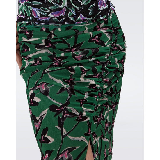 Young Ideas/Henmores - Willow Reversible Side Split Skirt - Green/Purple - XS