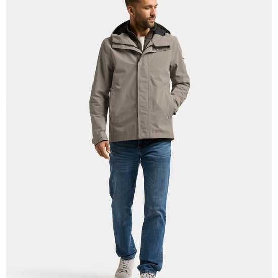 Young Ideas/Henmores - Logan Short Waterproof Jacket With Hood - F04 Ash Brown - M
