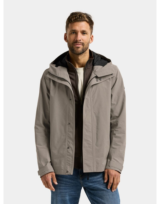Young Ideas/Henmores - Logan Short Waterproof Jacket With Hood - F04 Ash Brown - M