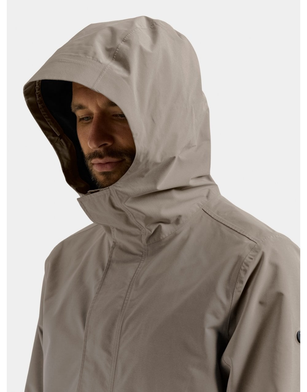 Young Ideas/Henmores - Logan Short Waterproof Jacket With Hood - F04 Ash Brown - M