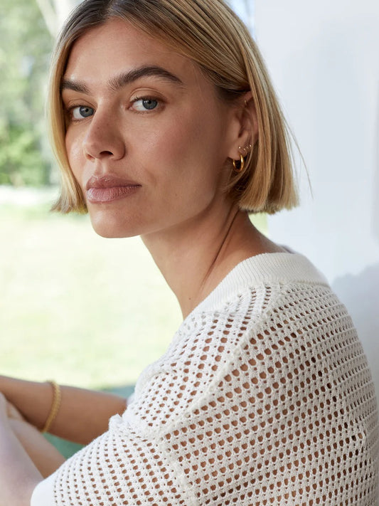 Callie Buttoned Short Sleeve Knit