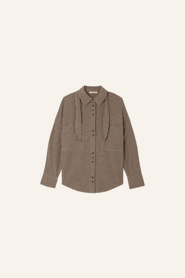 Cecily Gingham Neck Tie Shirt