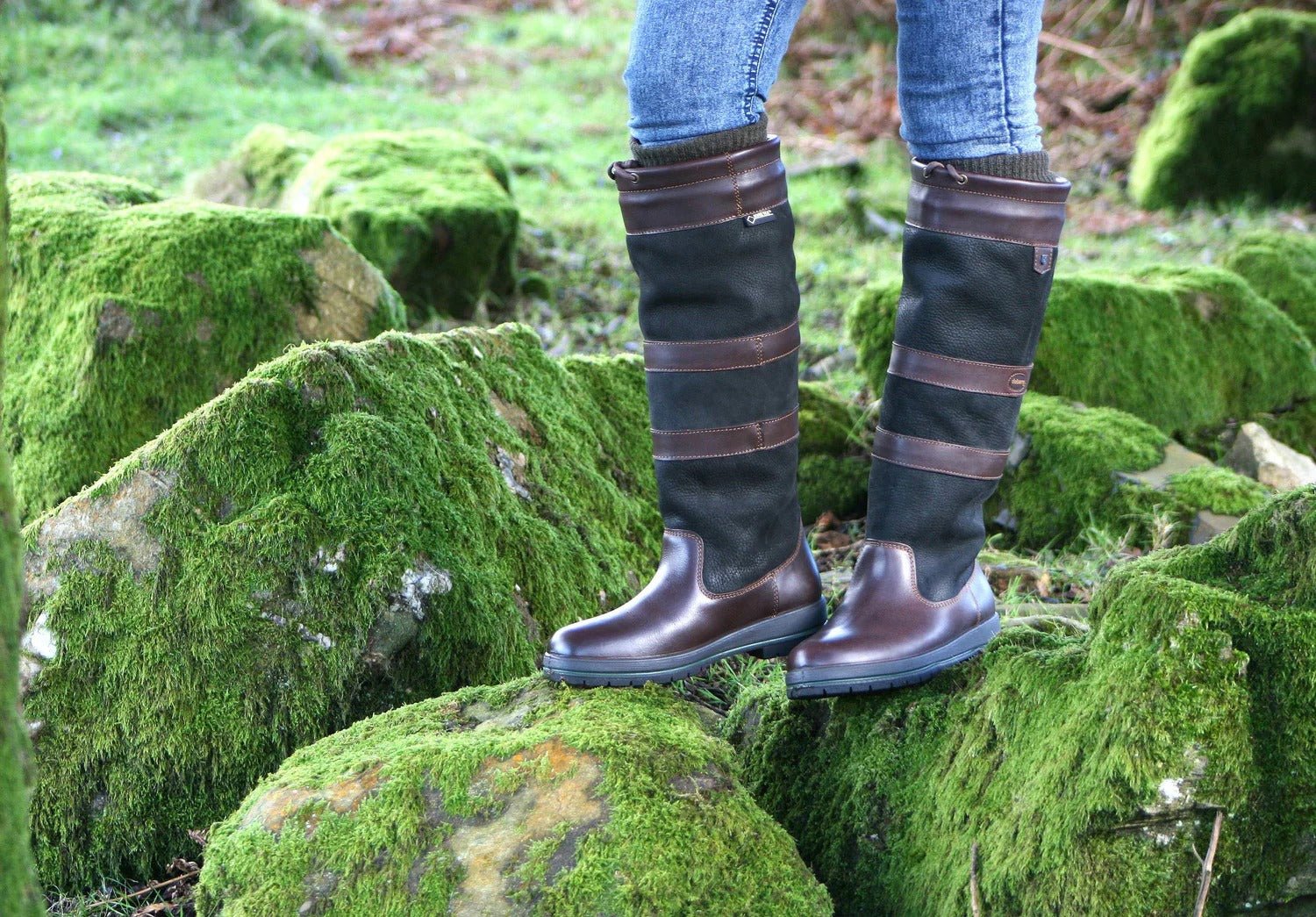 Young Ideas & Henmores -Galway Tall Goretex Regular Boot -Black/Brown -3.5