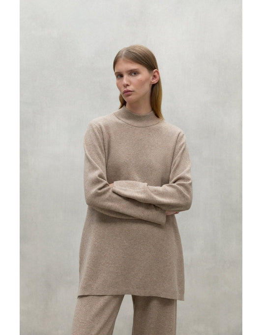 Young Ideas/Henmores - Palnaalf High Neck Relaxed Jumper - 149 Dark Sand Melange - S
