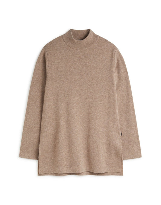 Young Ideas/Henmores - Palnaalf High Neck Relaxed Jumper - 149 Dark Sand Melange - S