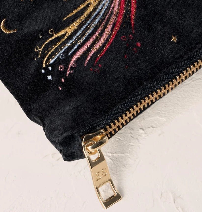 Young Ideas & Henmores -Aurora Lights Charcoal Velvet Everyday Pouch -Charcoal -OS