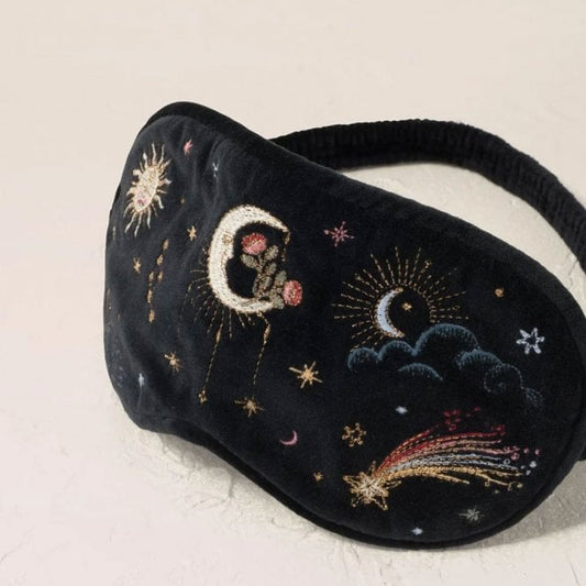 Young Ideas & Henmores -Aurora Lights Charcoal Velvet Eye Mask -Charcoal -OS