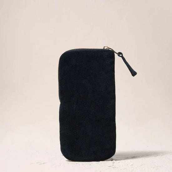 Young Ideas & Henmores -Celestial Leopard Charcoal Velvet Glasses Case -Charcoal -OS