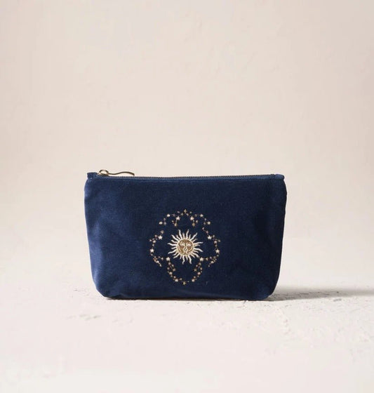 Young Ideas & Henmores -Celestial Sun Navy & Moon Velvet Mini Pouch -Navy -OS