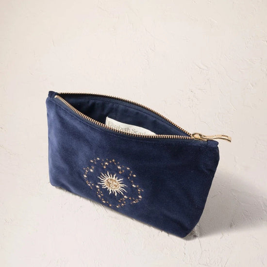 Young Ideas & Henmores -Celestial Sun Navy & Moon Velvet Mini Pouch -Navy -OS