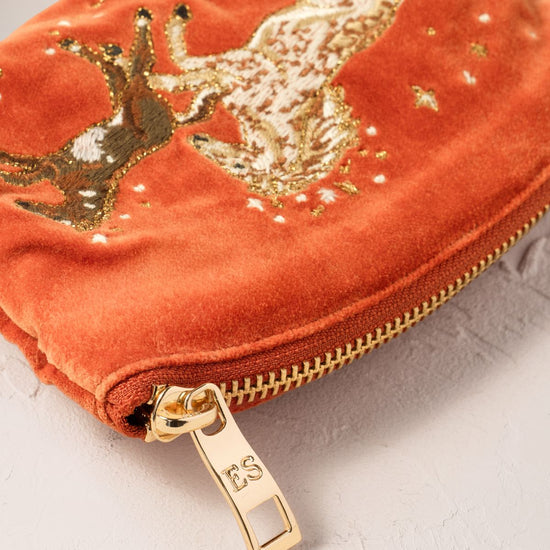 Young Ideas/Henmores - Celestial Wild Horses Terracotta Velvet Coin Purse - Terrocotta - OS