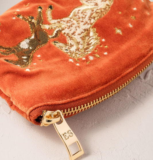 Young Ideas/Henmores - Celestial Wild Horses Terracotta Velvet Coin Purse - Terrocotta - OS