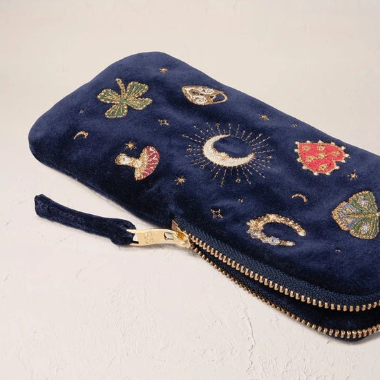 Young Ideas & Henmores -Cosmic Charms Navy Velvet Glasses Case -Navy -OS