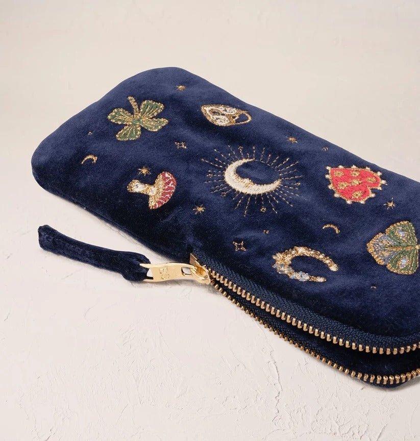 Young Ideas & Henmores -Cosmic Charms Navy Velvet Glasses Case -Navy -OS