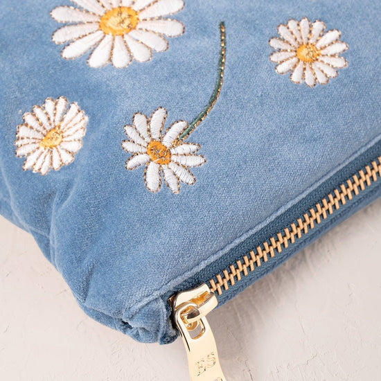 Young Ideas/Henmores - Daisy Dream Mama Dusky Blue Velvet Everyday Pouch - Blue - OS
