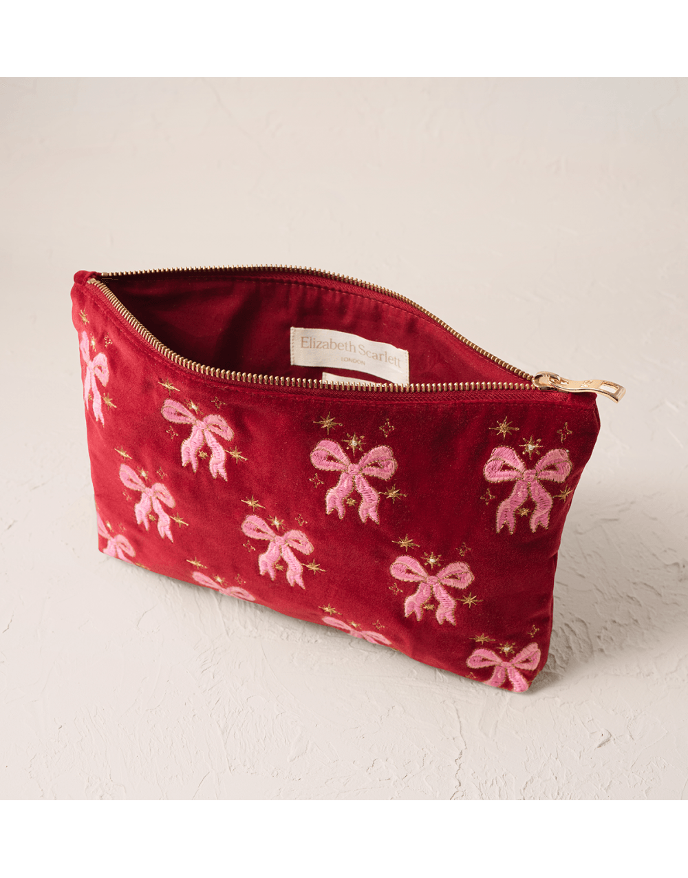 Young Ideas/Henmores - Dazzling Bows Rouge Velvet Everyday Pouch - Rouge - OS