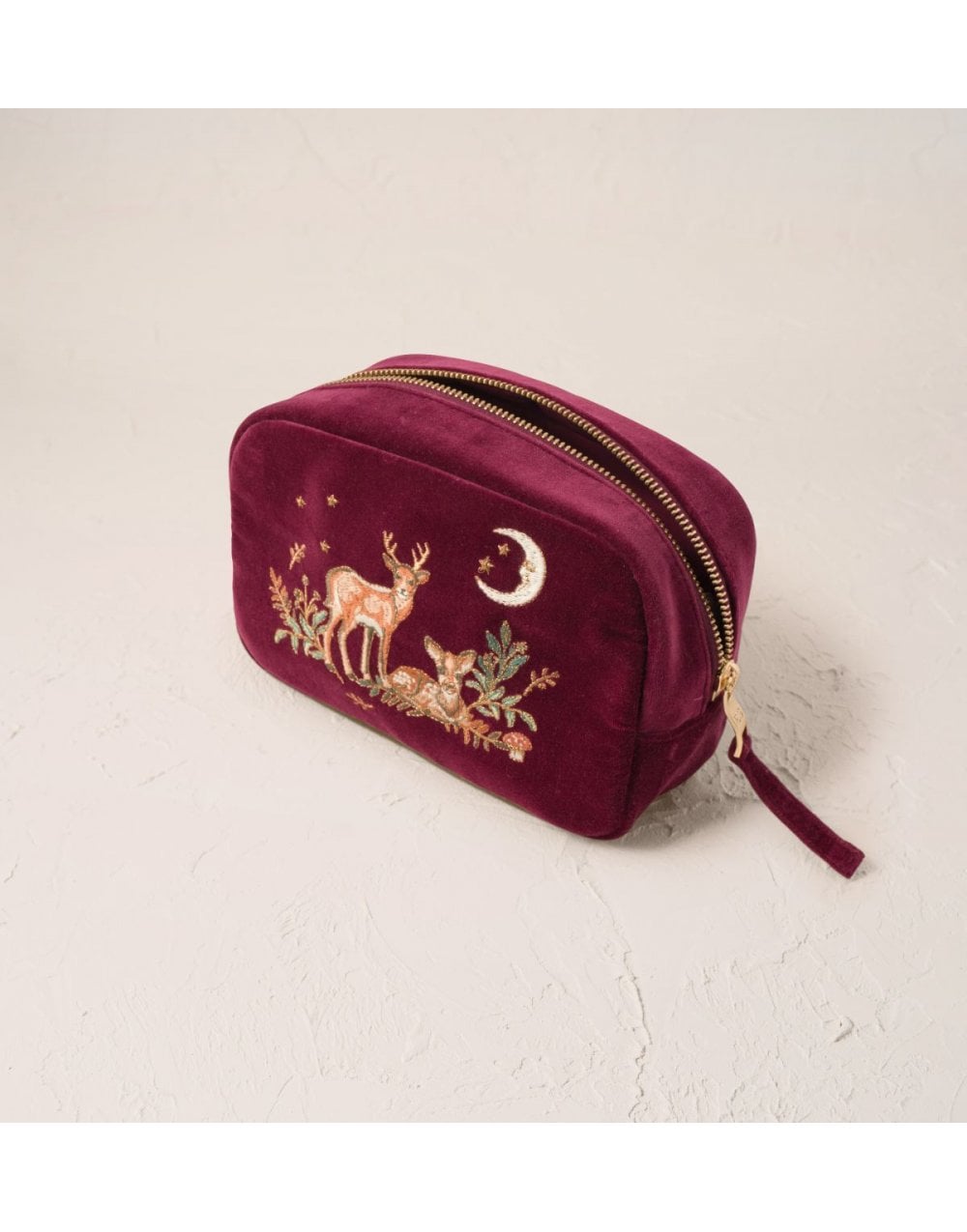 Young Ideas/Henmores - Enchanted Woodland Ruby Velvet Makeup Bag - Ruby - OS