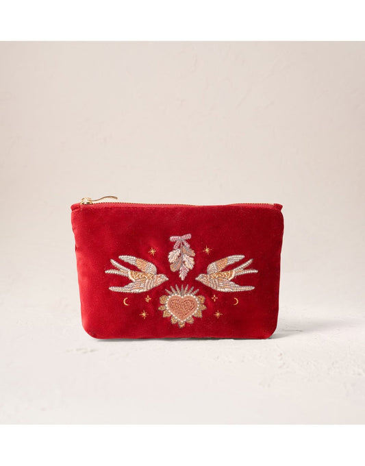 Young Ideas/Henmores - Golden Trinkets Rouge Velvet Mini Pouch - Rouge - OS