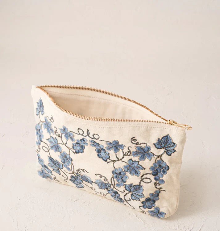 Young Ideas & Henmores -Grapevine Canvas Grapevine Everyday Pouch -Cream -OS