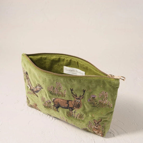 Young Ideas & Henmores -Highland Romance Pistachio Velvet Everyday Pouch -Pistachio -OS