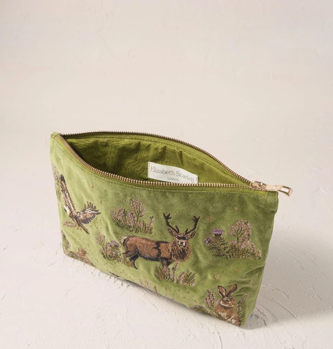 Young Ideas & Henmores -Highland Romance Pistachio Velvet Everyday Pouch -Pistachio -OS