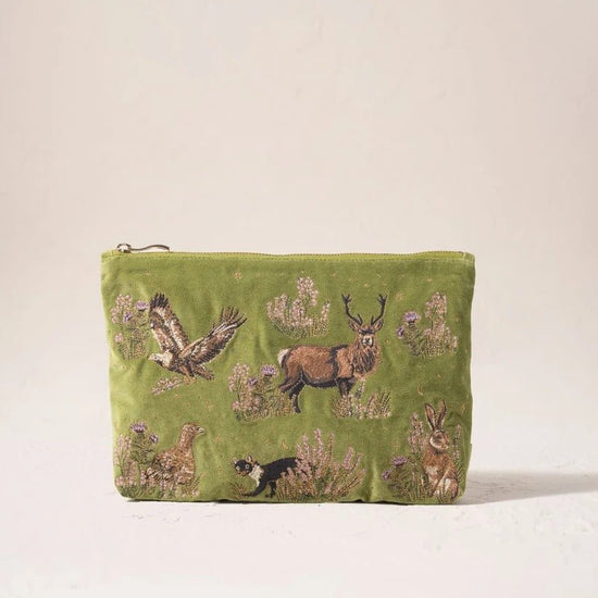 Young Ideas & Henmores -Highland Romance Pistachio Velvet Everyday Pouch -Pistachio -OS