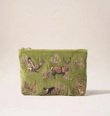 Young Ideas & Henmores -Highland Romance Pistachio Velvet Everyday Pouch -Pistachio -OS