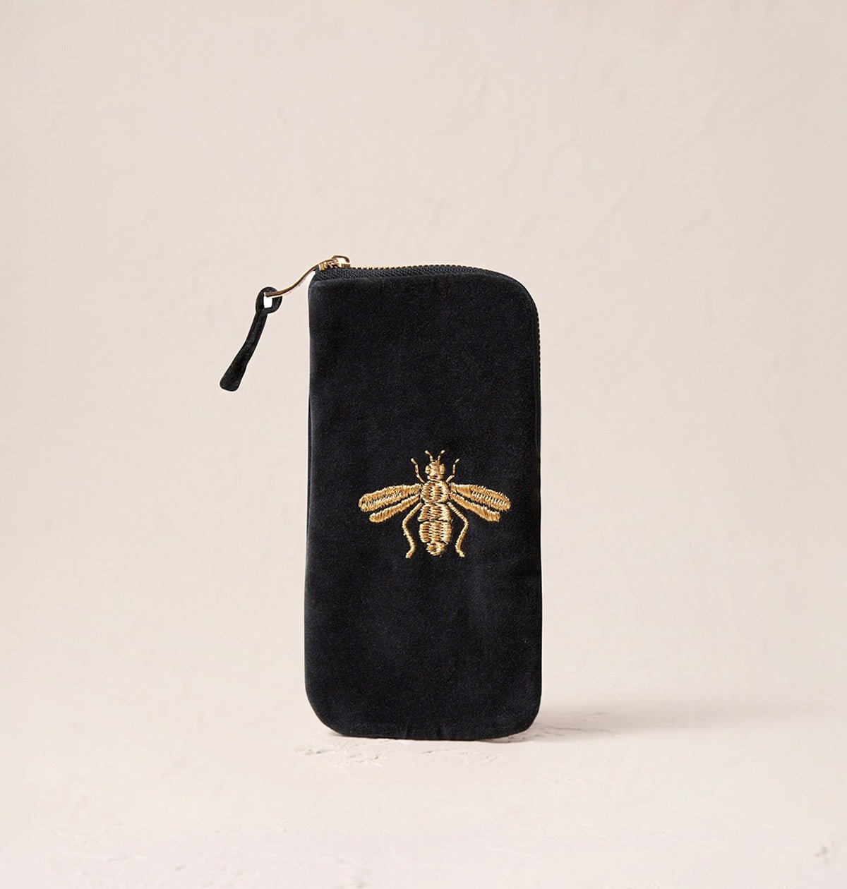 Young Ideas/Henmores - Honey Bee Charcoal Velvet Glasses Case - Charcoal - OS