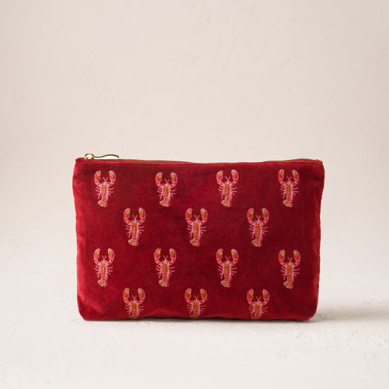 Young Ideas/Henmores - Lobster Rouge Velvet Everyday Pouch - Rouge - OS