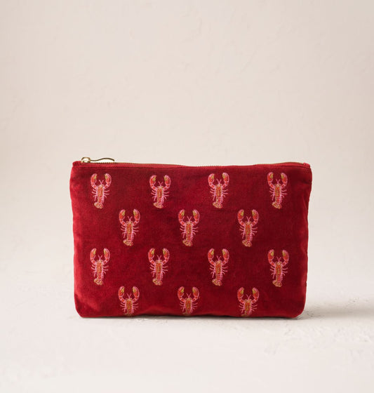 Young Ideas/Henmores - Lobster Rouge Velvet Everyday Pouch - Rouge - OS