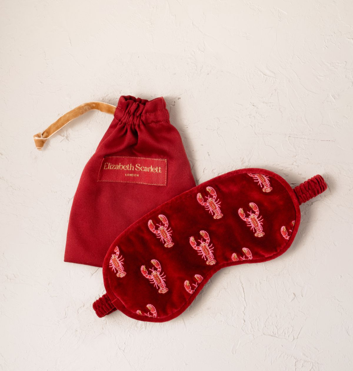 Young Ideas/Henmores - Lobster Rouge Velvet Eye Mask - Rouge - OS