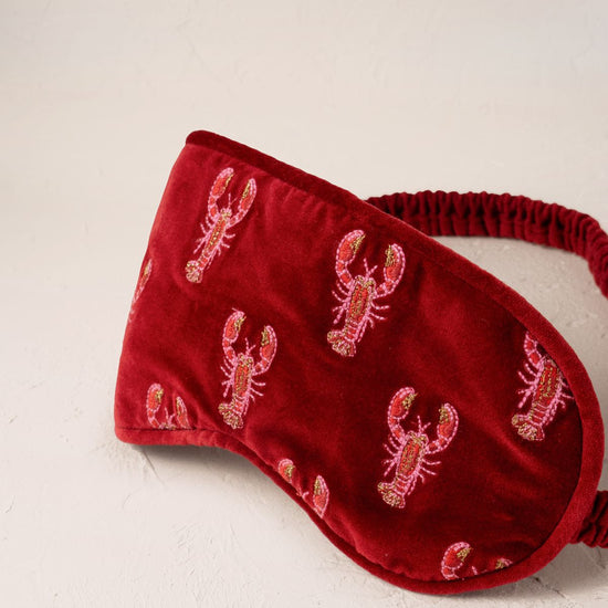 Young Ideas/Henmores - Lobster Rouge Velvet Eye Mask - Rouge - OS