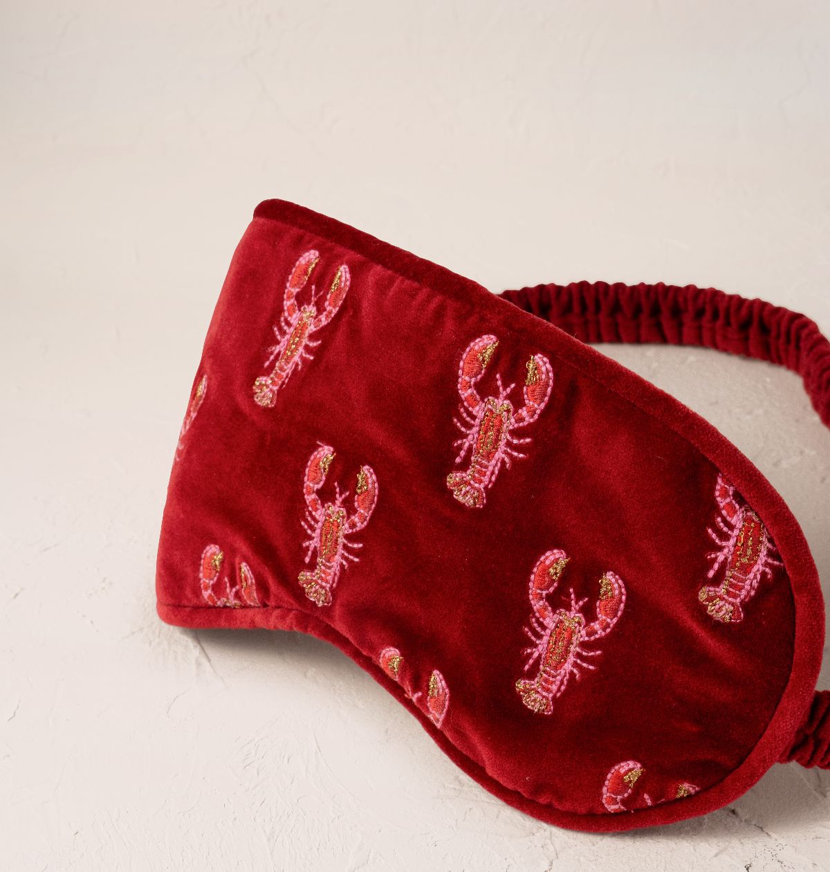 Young Ideas/Henmores - Lobster Rouge Velvet Eye Mask - Rouge - OS