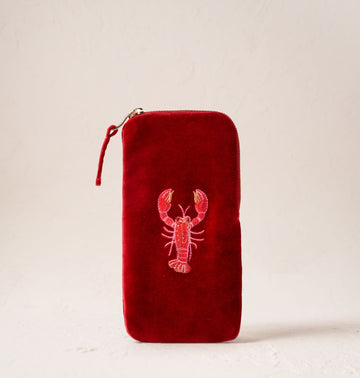 Young Ideas/Henmores - Lobster Rouge Velvet Glasses Case - Rouge - OS