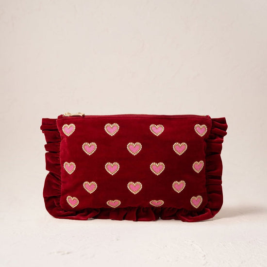 Young Ideas/Henmores - Love Hearts Rouge Velvet Everyday Pouch - Rouge - OS