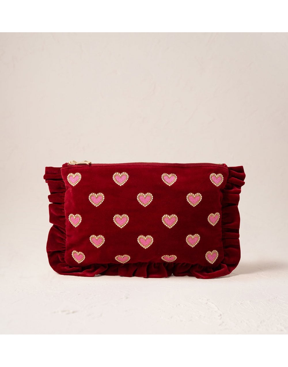 Young Ideas/Henmores - Love Hearts Rouge Velvet Everyday Pouch - Rouge - OS