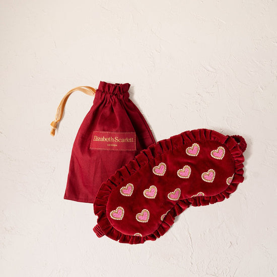 Young Ideas/Henmores - Love Hearts Rouge Velvet Eye Mask - Rouge - OS