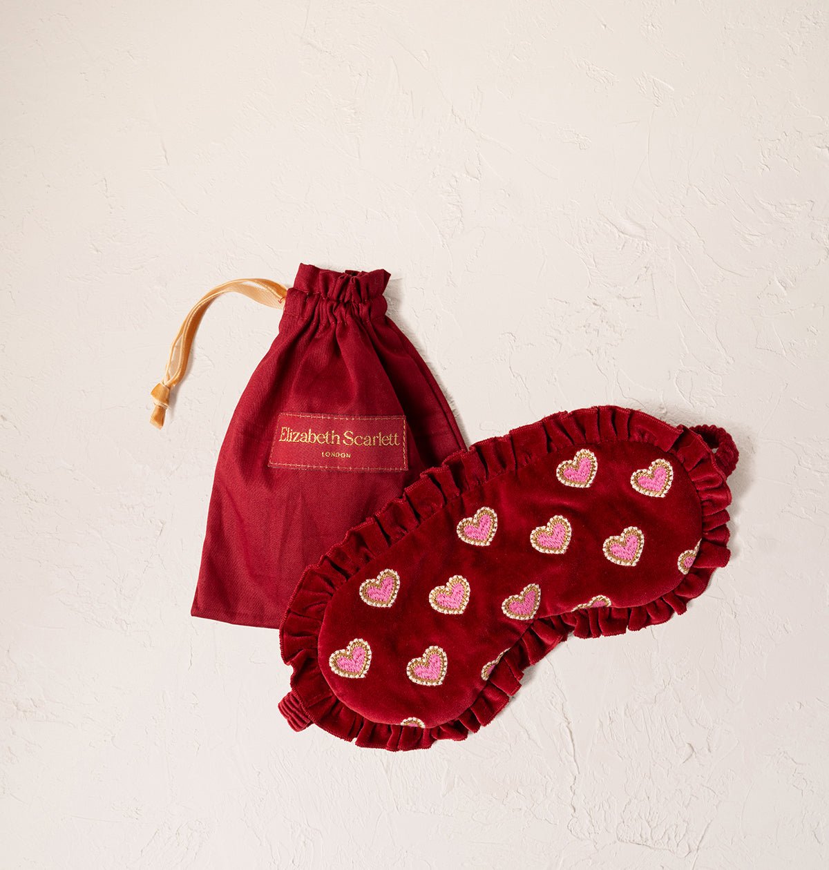 Young Ideas/Henmores - Love Hearts Rouge Velvet Eye Mask - Rouge - OS