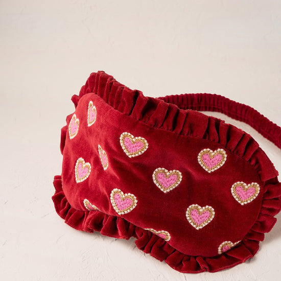 Young Ideas/Henmores - Love Hearts Rouge Velvet Eye Mask - Rouge - OS
