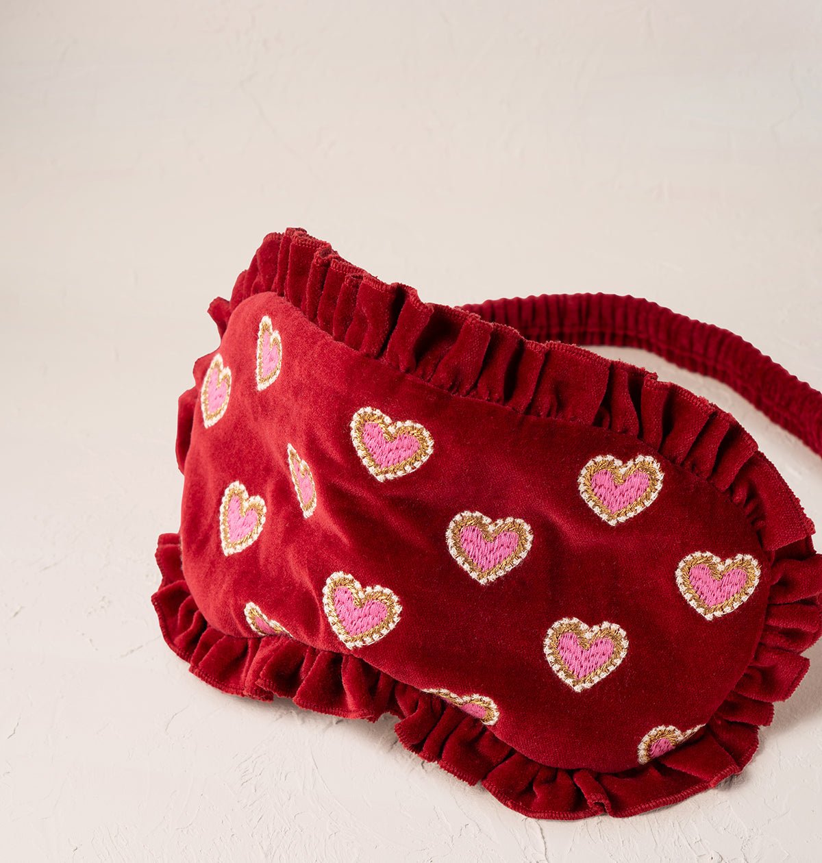 Young Ideas/Henmores - Love Hearts Rouge Velvet Eye Mask - Rouge - OS
