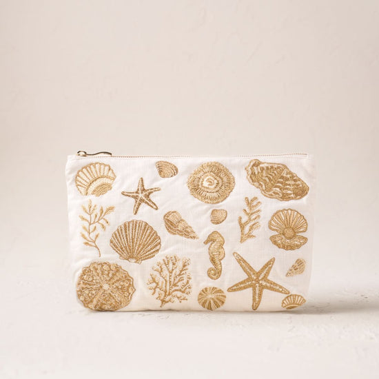 Young Ideas/Henmores - Ocean Treasures Cream Cotton Everyday Pouch - Cream - OS