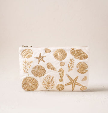 Young Ideas/Henmores - Ocean Treasures Cream Cotton Everyday Pouch - Cream - OS